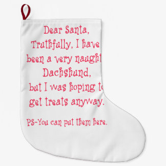 Naughty Dachshund Large Christmas Stocking