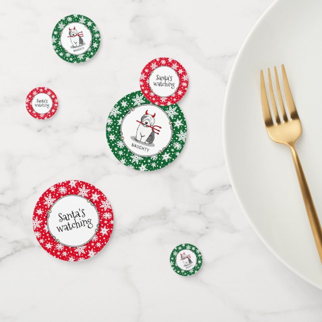 Naughty Devil Old English Sheepdog (Grey 1) Confetti (Group)