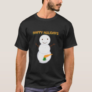 Naughty Dirty Carrot Snowman Funny Ugly Christmas T-Shirt