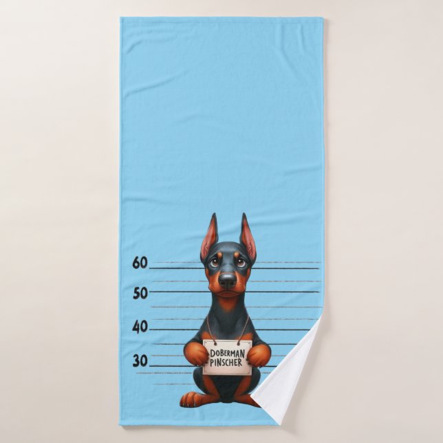 Naughty Doberman Pincher Bath Towel (Bath Towel)