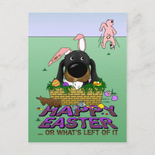 Naughty Doxie Happy Easter Holiday Postcard