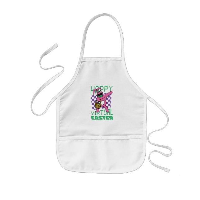 Naughty Easter Bunny Dancing Kids Apron (Front)
