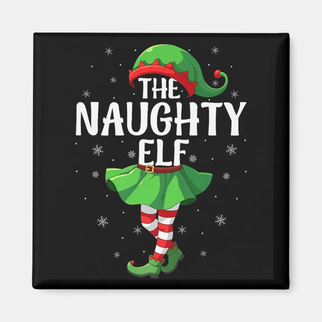Naughty Elf Christmas Girls Women Elf Squad Xmas F Magnet (Front)
