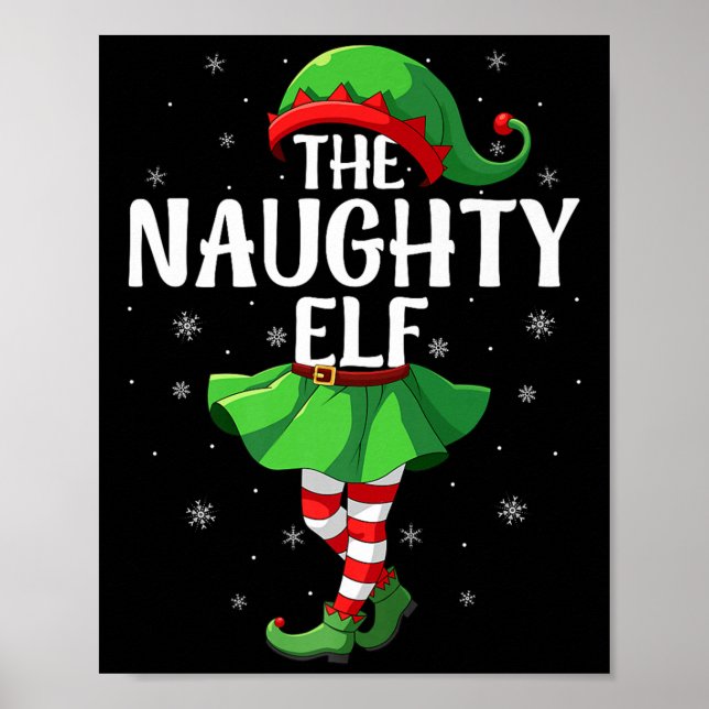 Naughty Elf Christmas Girls Women Elf Squad Xmas F Poster (Front)