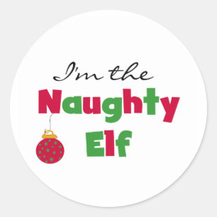 Naughty Elf Classic Round Sticker