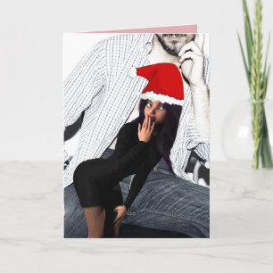 NAUGHTY ELF GIRL FUNNY CHRISTMAS CARD