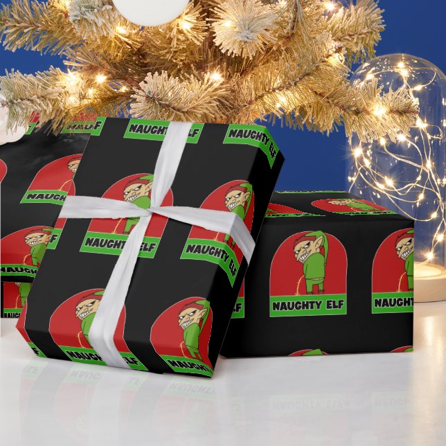 NAUGHTY ELF RUDE CHRISTMAS WRAPPING PAPER (Holidays)