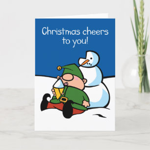 Naughty Elves Frosty Christmas Card