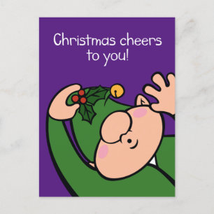 Naughty Elves Mistletoe Christmas Postcard
