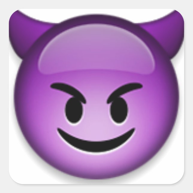 Naughty Emoji face Square Sticker (Front)
