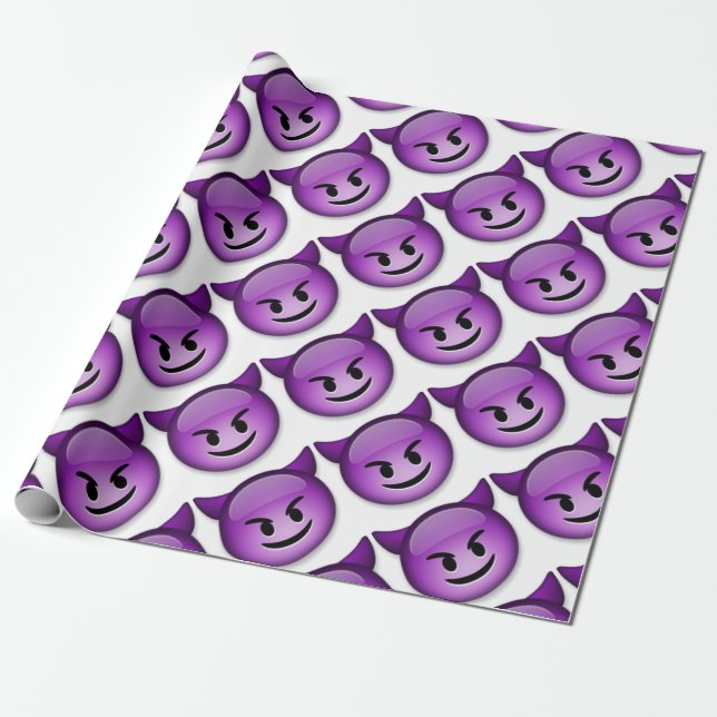 Naughty Emoji face Wrapping Paper (Unrolled)