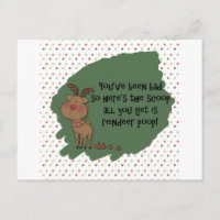 Naughty Funny Christmas Reindeer Poop Card
