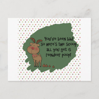 Naughty Funny Christmas Reindeer Poop Card