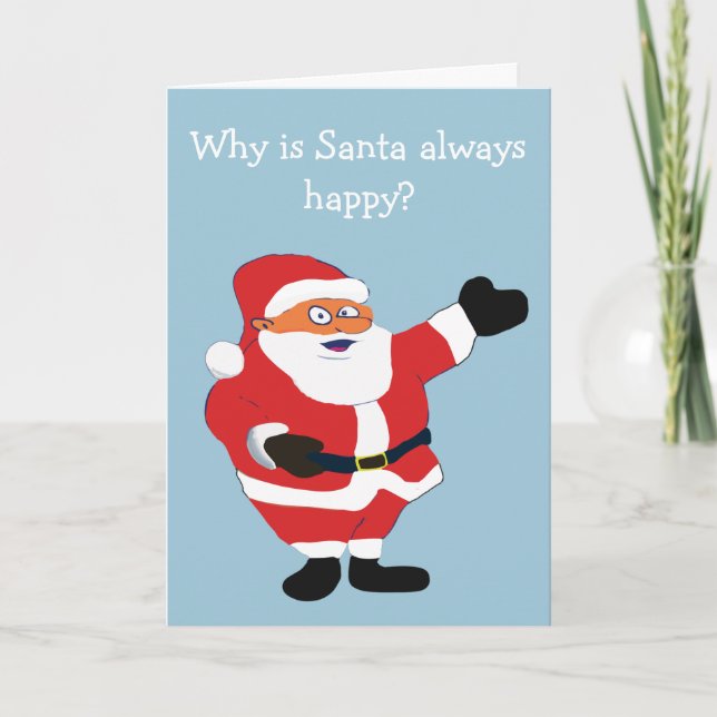 Naughty Girl Bad Santa 😂 Funny Joke Humour  Holiday Card (Front)