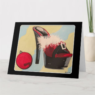 Naughty Girl Christmas 2020 Painting on a Card