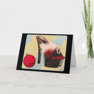 Naughty Girl Christmas 2020 Painting on a Holiday Card