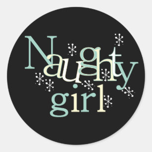 Naughty Girl Classic Round Sticker