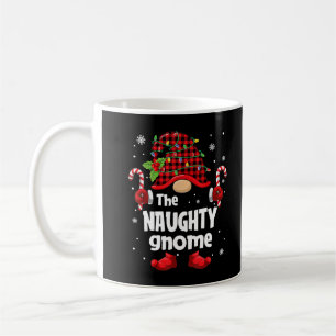 Naughty Gnome Buffalo Plaid Christmas Tree Family  Coffee Mug