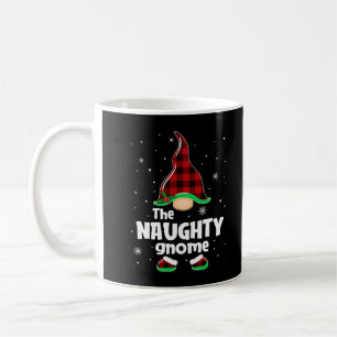 Naughty Gnome Buffalo Plaid Matching Family Christ Coffee Mug