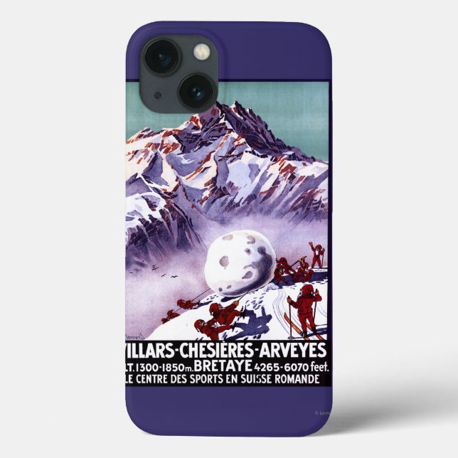 Naughty Gnomes Making Giant Snowball Poster Case-Mate iPhone Case (Back)