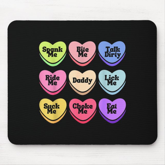 Naughty Heart Candy Daddy Spank Me Adult Humor Cou Mouse Pad (Front)