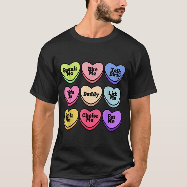 Naughty Heart Candy Daddy Spank Me Adult Humor Cou T-Shirt (Front)
