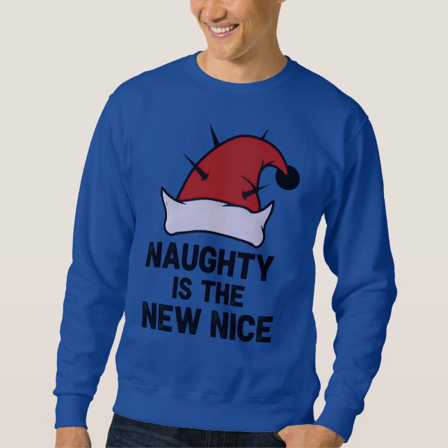 Naughty Is The New Nice, Christmas Rebel Elf Sweatshirt (Front)