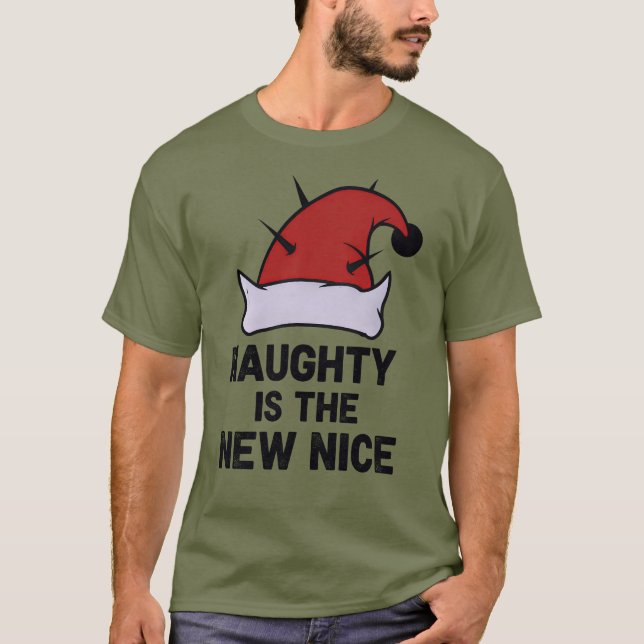 Naughty Is The New Nice, Christmas Rebel Elf T-Shirt (Front)