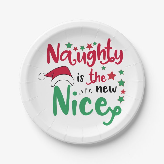 naughty is the new nice paper plate (Front)