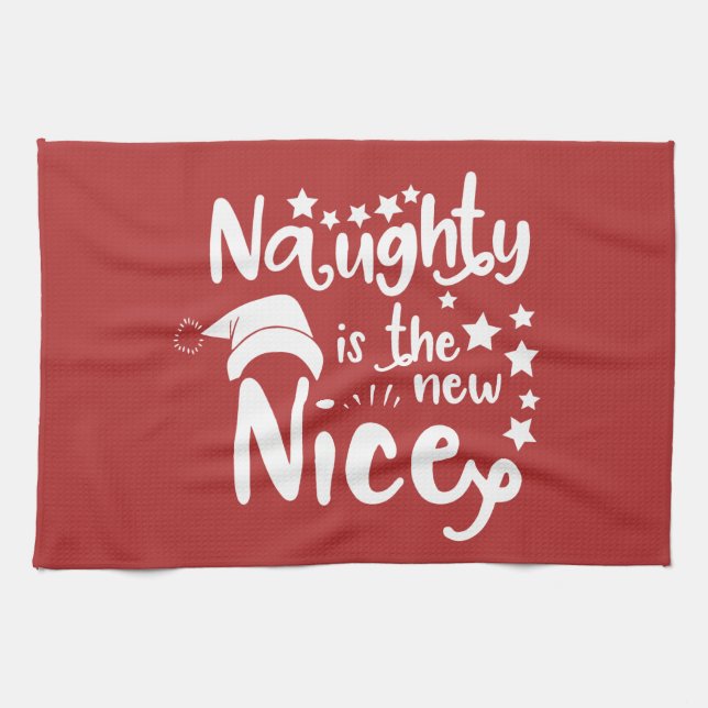 naughty is the new nice tea towel (Horizontal)