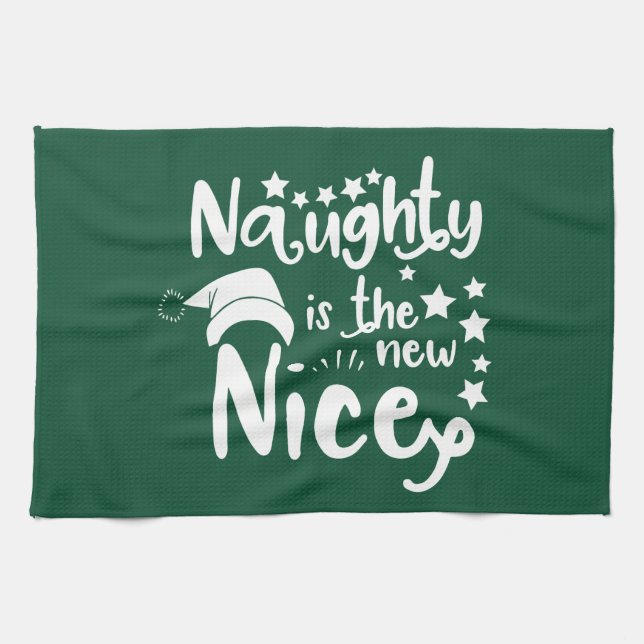 naughty is the new nice tea towel (Horizontal)