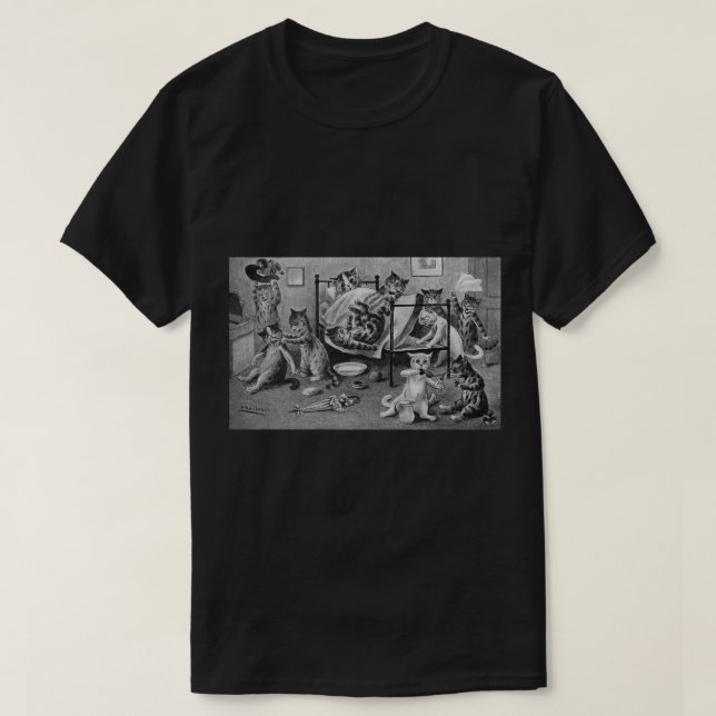 Naughty Kittens, Louis Wain T-Shirt (Design Front)