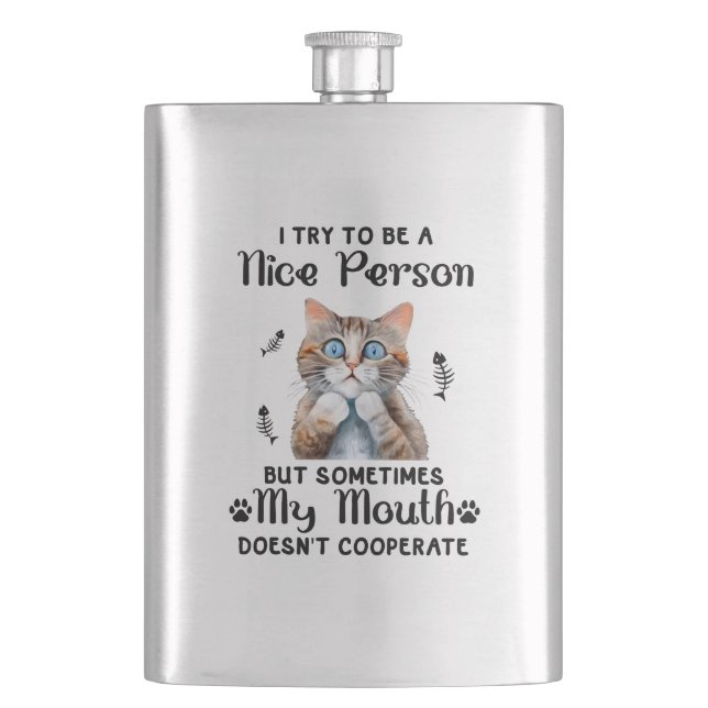 Naughty Kitty Hip Flask (Front)