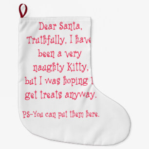 Naughty Kitty Large Christmas Stocking
