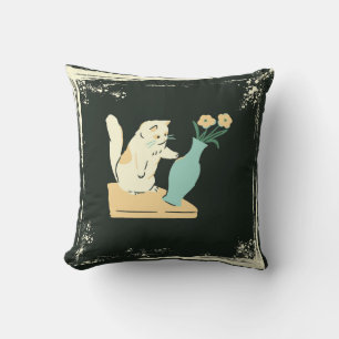 Naughty Kitty Throw Pillow