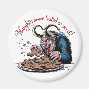 Naughty Krampus Christmas Design Magnet