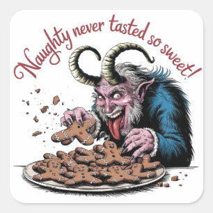 Naughty Krampus Christmas Design Square Sticker