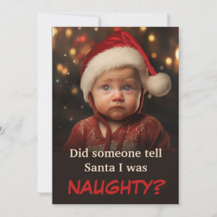 Naughty List Boy Christmas Holiday Card