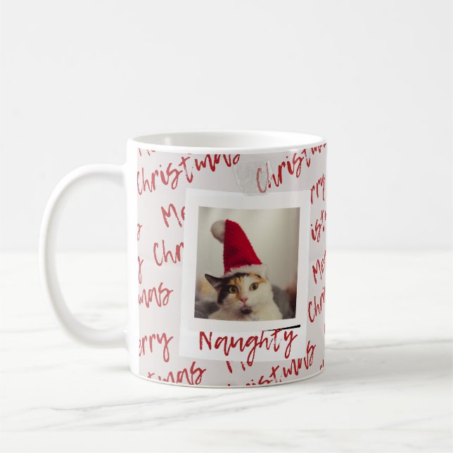 Naughty list cat  coffee mug (Left)