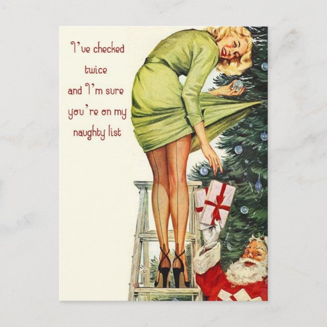 Naughty List Christmas Postcard (Front)