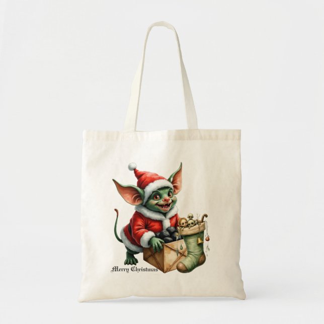 Naughty List Delivery: The Goblin Clause Chronicle Tote Bag (Front)