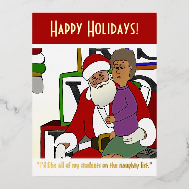 Naughty List Foil Postcard (Front)