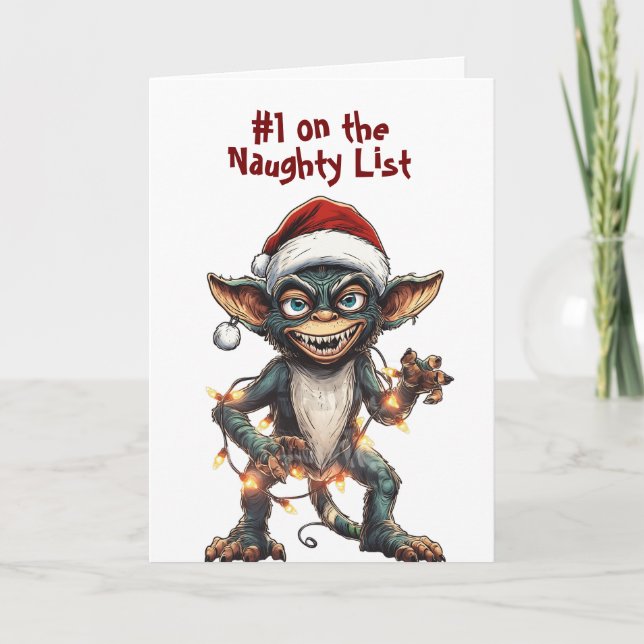 Naughty List Gremlin Card (Front)