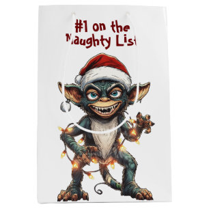 Naughty List Gremlin Medium Gift Bag