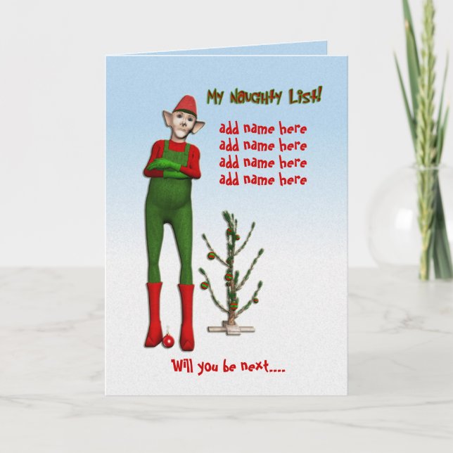 Naughty List Holiday Card (Front)