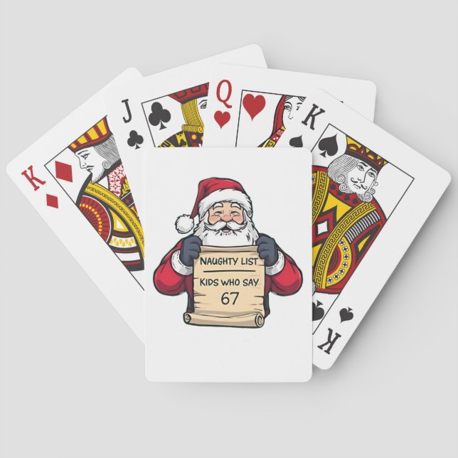 Naughty List Kids Who Say 6 7 Six Seven Christmas  Playing Cards (Back)