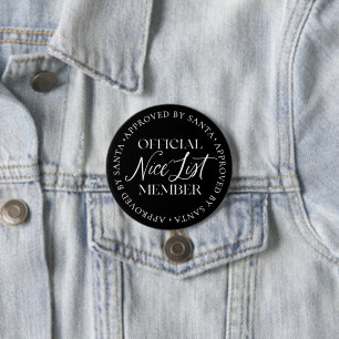 Naughty List Member Approved By Santa Christmas 7.5 Cm Round Badge