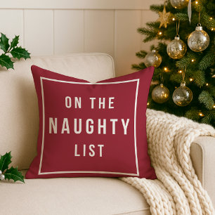 Naughty List & Nice List   Reversible Holiday Cushion