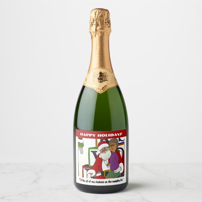 Naughty List Sparkling Wine Label (Front)