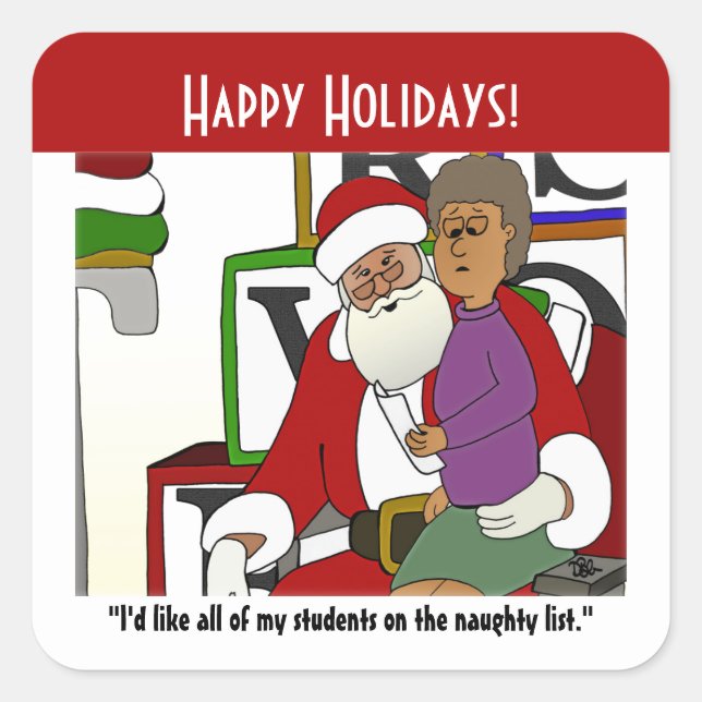 Naughty List Square Sticker (Front)